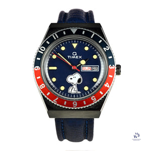 Timex Q Snoopy 70th Anniversary Edition Box and Papers 2020 Vintage Watch Specialist