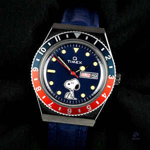 Timex Q Snoopy 70th Anniversary Edition Box and Papers 2020 Vintage Watch Specialist