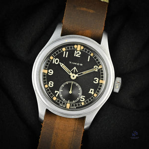 Timor - British Military Issued - ’Dirty Dozen’ - Wristwatch - Caseback K 13708 - c.1944 - Vintage Watch Specialist