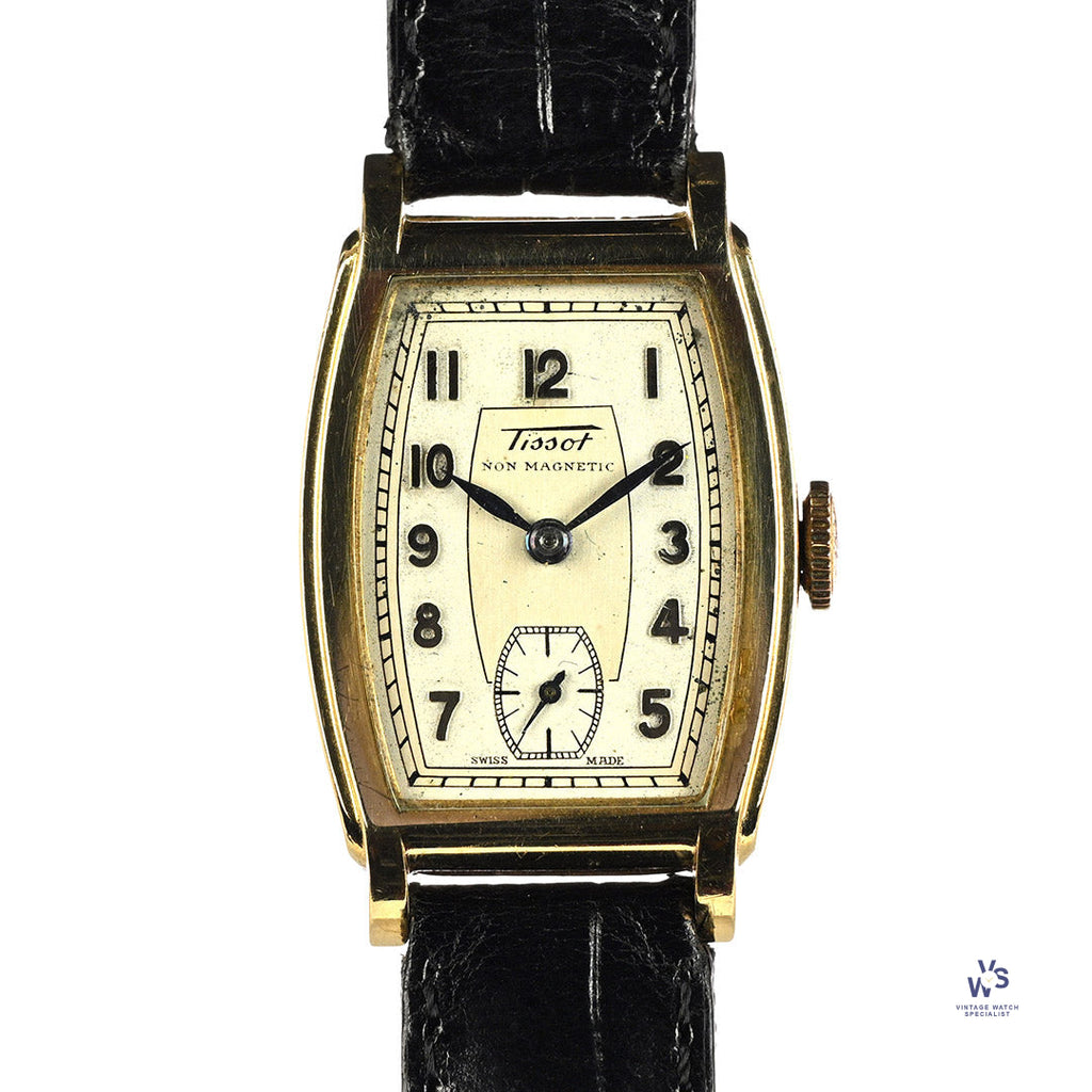 Tissot - 9k Gold Art Deco Dress Watch - Dennison Case - c.1932 - Vintage Watch Specialist