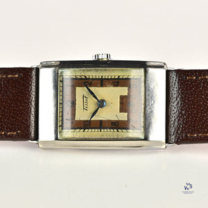 Tissot - Antimagnetique - Art Deco Tank Case - Two Tone Copper/Cream - c.1932 - Vintage Watch Specialist