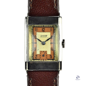 Tissot - Antimagnetique - Art Deco Tank Case - Two Tone Copper/Cream - c.1932 - Vintage Watch Specialist
