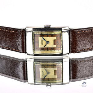Tissot - Antimagnetique - Art Deco Tank Case - Two Tone Copper/Cream - c.1932 - Vintage Watch Specialist