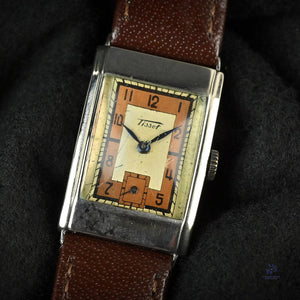 Tissot - Antimagnetique - Art Deco Tank Case - Two Tone Copper/Cream - c.1932 - Vintage Watch Specialist