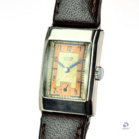 Tissot - Antimagnetique - Art Deco Tank Case - Two Tone Copper/Cream - c.1932 - Vintage Watch Specialist