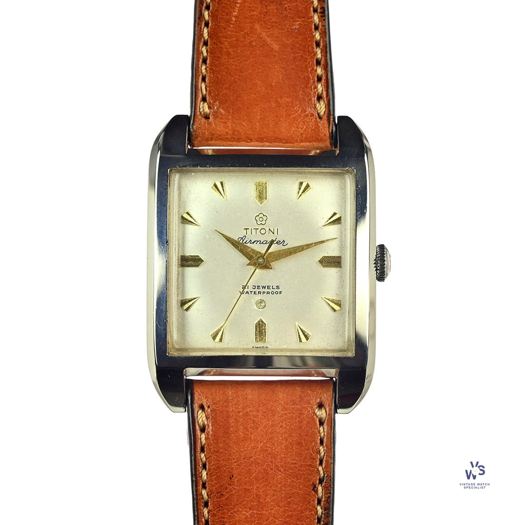 Titoni - Airmaster - Chocolatone Case - Gilt Furniture - Model Ref: 6215 - c.1970s - Vintage Watch Specialist