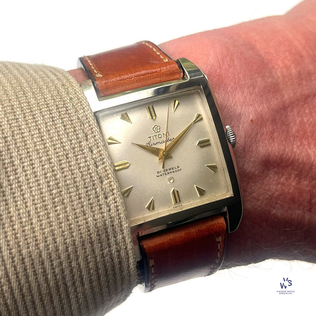 Titoni - Airmaster - Chocolatone Case - Gilt Furniture - Model Ref: 6215 - c.1970s - Vintage Watch Specialist