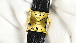 Universal Geneve Dual Signed Cartier Dial - 18k Gold Square Cased Dress Watch - c.1960s - Vintage Watch Specialist