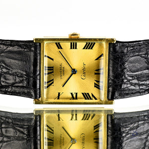 Universal Geneve Dual Signed Cartier Dial - 18k Gold Square Cased Dress Watch - c.1960s - Vintage Watch Specialist