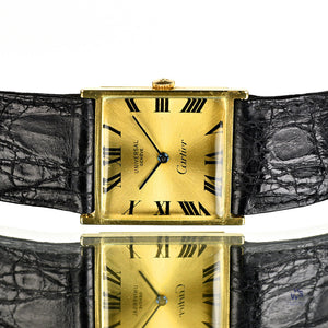Universal Geneve Dual Signed Cartier Dial - 18k Gold Square Cased Dress Watch - c.1960s - Vintage Watch Specialist