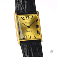 Universal Geneve Dual Signed Cartier Dial - 18k Gold Square Cased Dress Watch - c.1960s - Vintage Watch Specialist