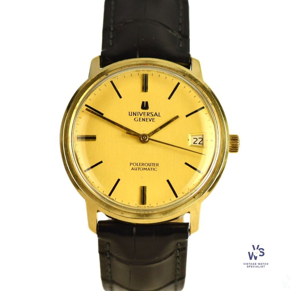 Universal Geneve - Polerouter Automatic - 10k Gold Filled Dress Watch with Date - c.1962 - Vintage Watch Specialist