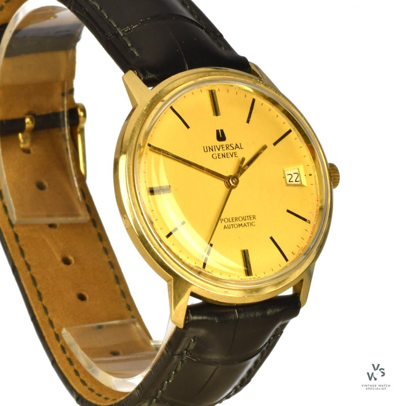 Universal Geneve - Polerouter Automatic - 10k Gold Filled Dress Watch with Date - c.1962 - Vintage Watch Specialist