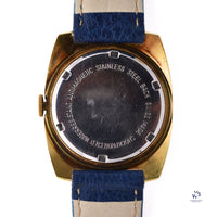 UNO - 17 Jewel Incabloc Cushion Case Blue Dial c.1970 Vintage Watch Specialist