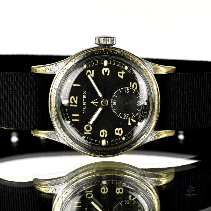 Vertex Dirty Dozen WW2 Military Issued Soldiers Watch - Matching Case and Lug Numbers - c.1944 - Vintage Watch Specialist