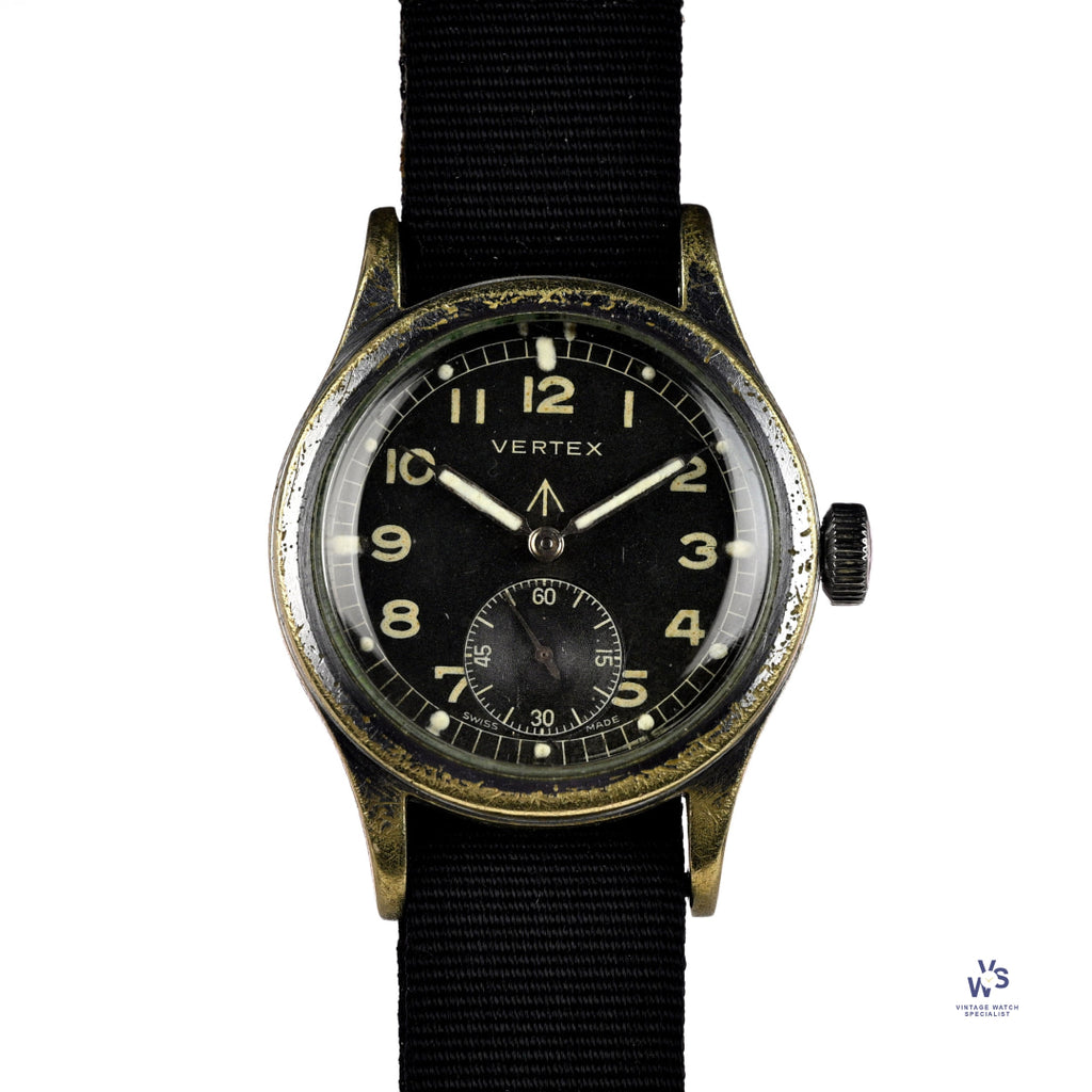 Vertex Dirty Dozen WW2 Military Issued Soldiers Watch - Matching Case and Lug Numbers - c.1944 - Vintage Watch Specialist