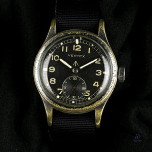 Vertex Dirty Dozen WW2 Military Issued Soldiers Watch - Matching Case and Lug Numbers - c.1944 - Vintage Watch Specialist
