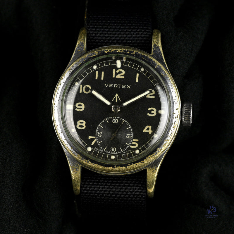 Vertex Dirty Dozen WW2 Military Issued Soldiers Watch - Matching Case and Lug Numbers - c.1944 - Vintage Watch Specialist
