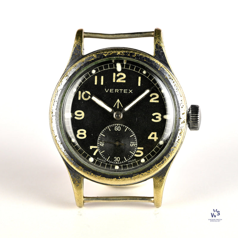 Vertex Dirty Dozen WW2 Military Issued Soldiers Watch - Matching Case and Lug Numbers - c.1944 - Vintage Watch Specialist