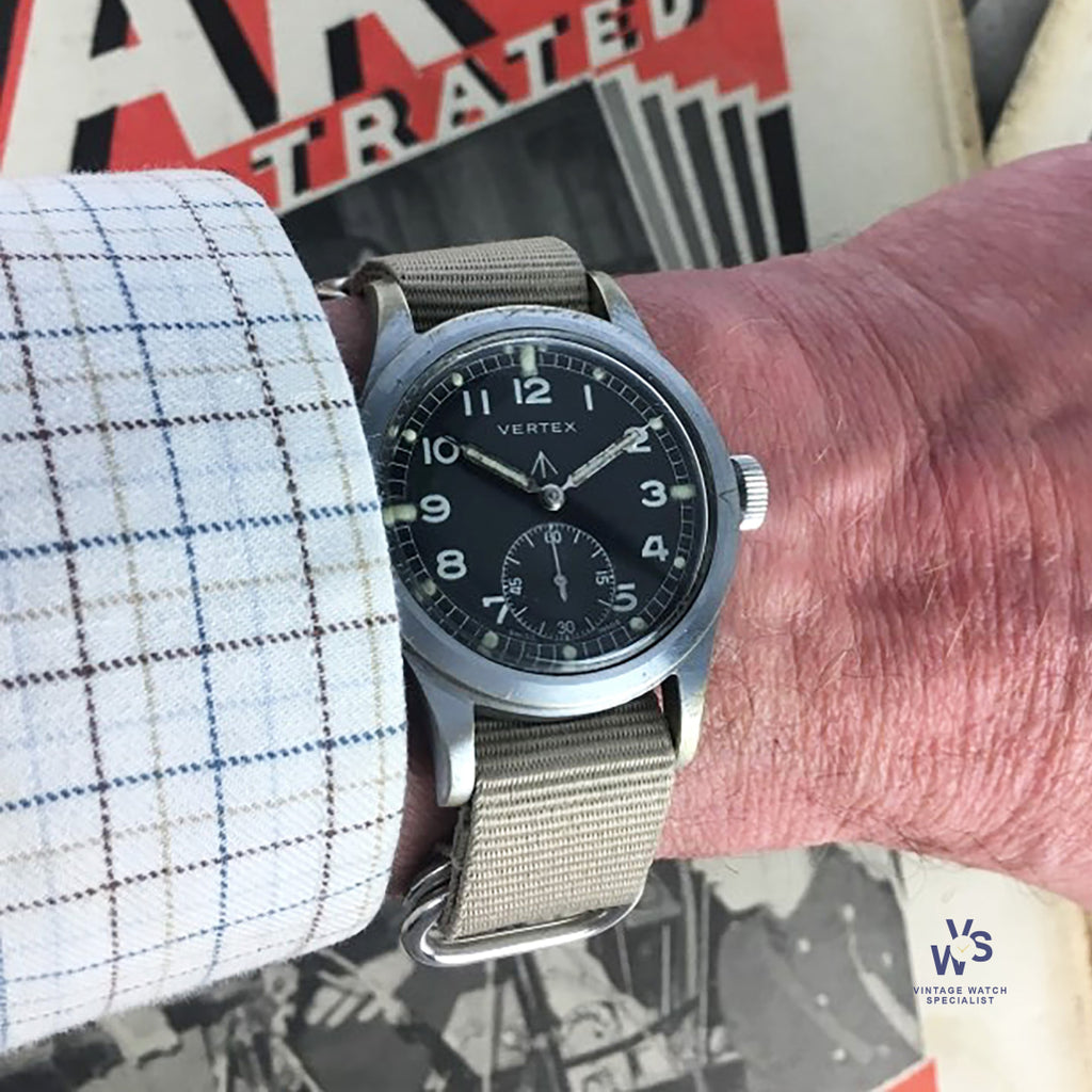 Vertex WWW - A Dirty Dozen Military Issued Wrist Watch - c.1945 - Calibre 59 Movement - Vintage Watch Specialist