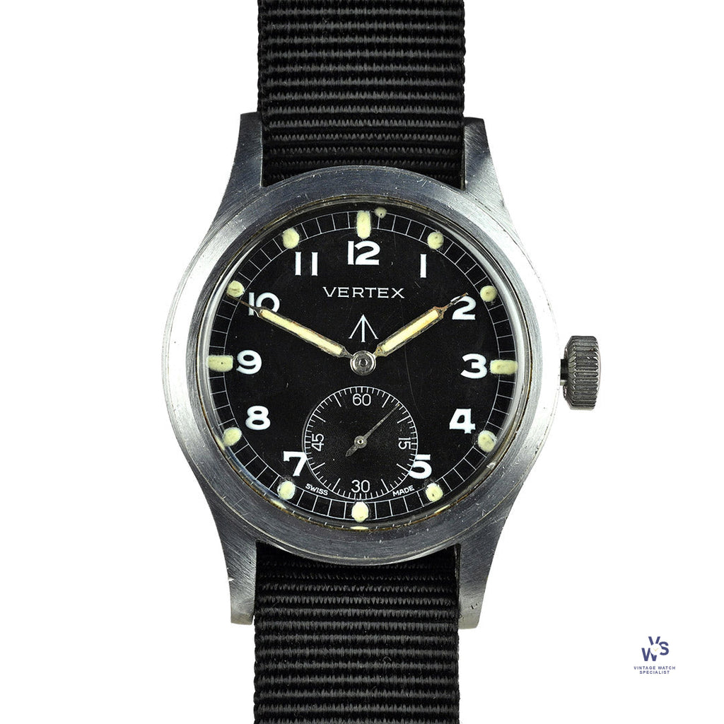 Vertex WWW Dirty Dozen Original Condition Matching Case and Lug Numbers c.1944 Vintage Watch Specialist