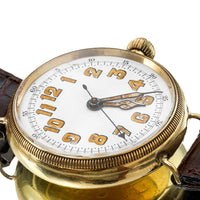 Vintage 18ct Gold Military Trench Watch - Borgel Case - Military Provenance - c.1915 - Vintage Watch Specialist