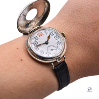 Vintage - Military Trench Style - Half Hunter - Wristwatch - Marked A.G.R. - Vintage Watch Specialist