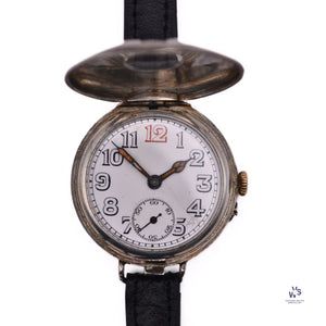 Vintage - Military Trench Style - Half Hunter - Wristwatch - Marked A.G.R. - Vintage Watch Specialist