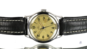 Vintage Omega Watch Stainless Steel Case Nice Patina and Original Lume C.1940 Vintage Watch Specialist