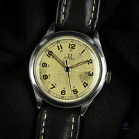 Vintage Omega Watch Stainless Steel Case Nice Patina and Original Lume C.1940 Vintage Watch Specialist