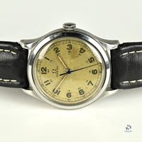 Vintage Omega Watch Stainless Steel Case Nice Patina and Original Lume C.1940 Vintage Watch Specialist