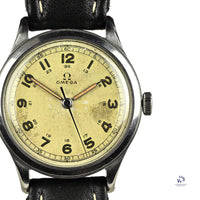 Vintage Omega Watch Stainless Steel Case Nice Patina and Original Lume C.1940 Vintage Watch Specialist