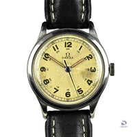 Vintage Omega Watch Stainless Steel Case Nice Patina and Original Lume C.1940 Vintage Watch Specialist