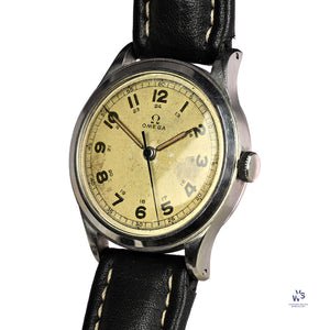 Vintage Omega Watch Stainless Steel Case Nice Patina and Original Lume C.1940 Vintage Watch Specialist