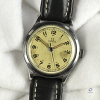 Vintage Omega Watch Stainless Steel Case Nice Patina and Original Lume C.1940 Vintage Watch Specialist