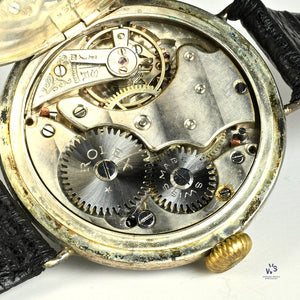 Vintage Rolex Trench Style Watch Black Dial Stockwell and Co. Case c.1915 Vintage Watch Specialist