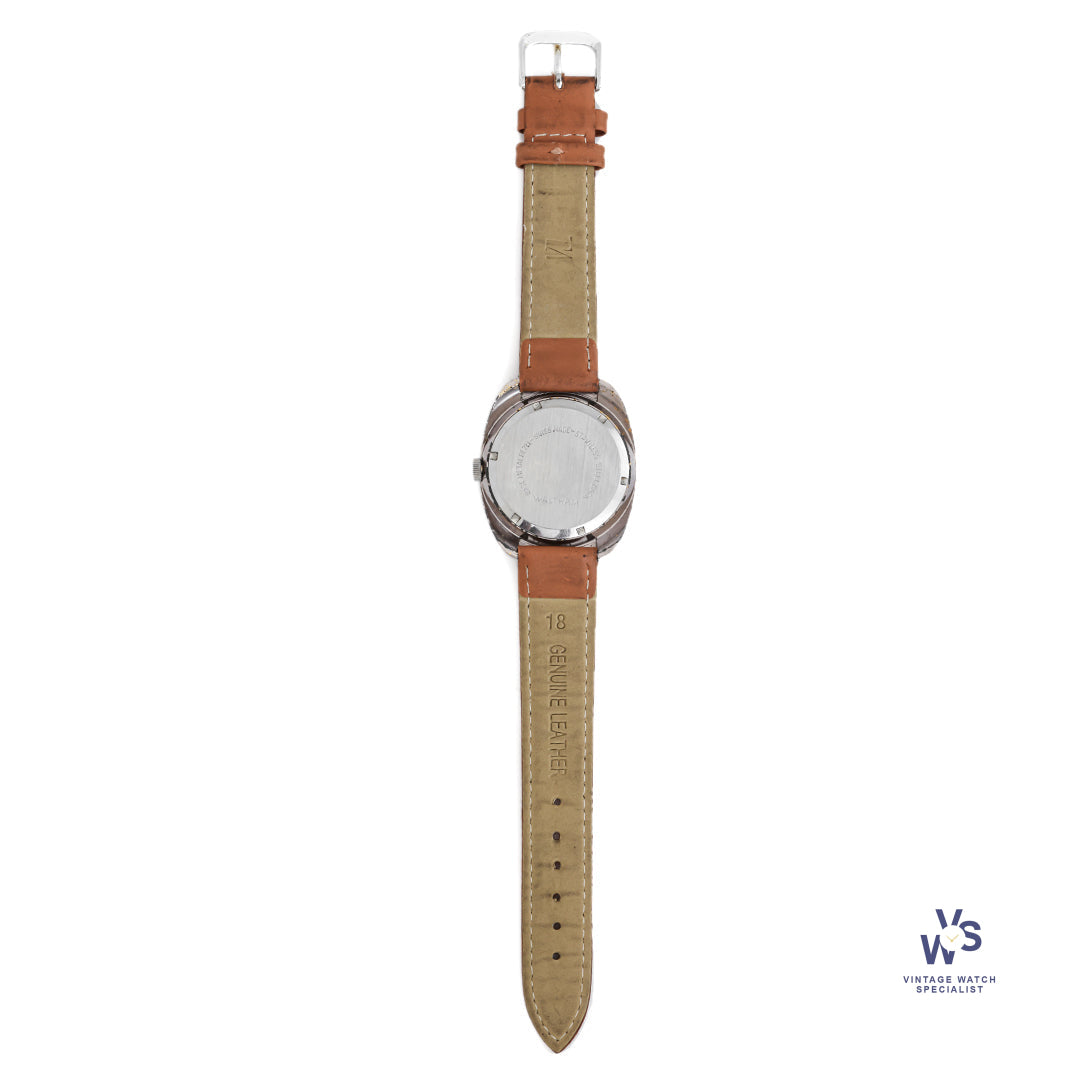 Waltham Calendar Manual -Stainless Steel Case - c.1970 – Vintage
