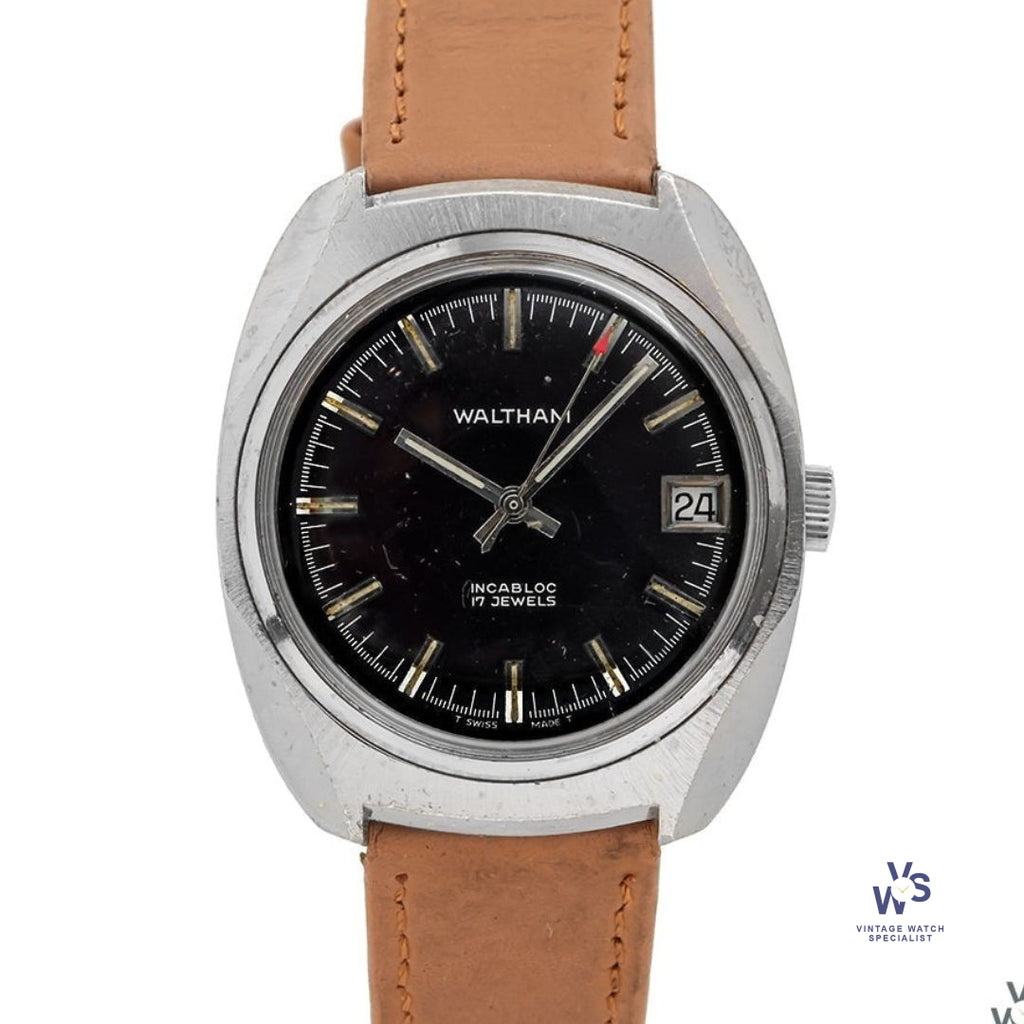 Waltham Calendar Manual -Stainless Steel Case - c.1970 - Vintage Watch Specialist