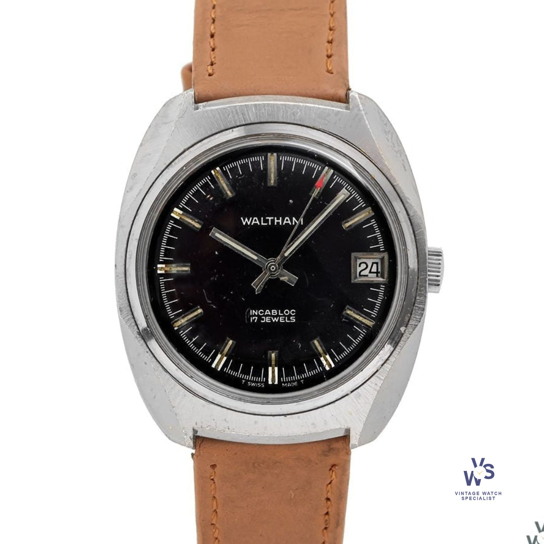 Waltham Calendar Manual -Stainless Steel Case - c.1970 – Vintage 