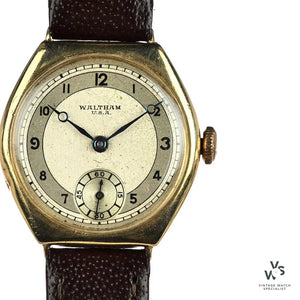 Waltham USA 9k Gold - Sector Dial - Dennison Case - c.1938 Watches