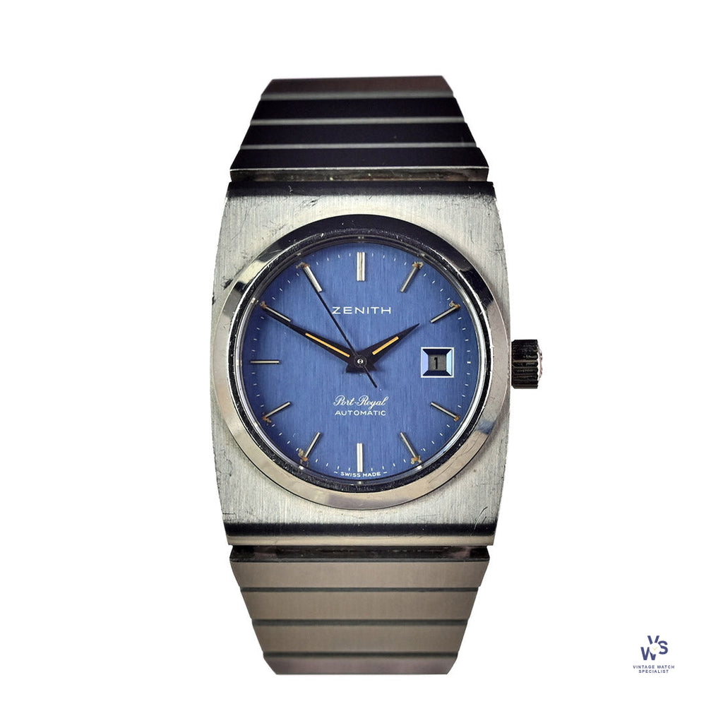 Zenith - Port Royal Model Ref: 01.0600.485 - Automatic Calendar - Ladies 27mm - Blue Dial - c.1970s - Vintage Watch Specialist