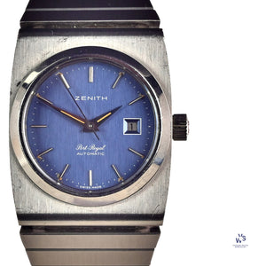 Zenith - Port Royal Model Ref: 01.0600.485 - Automatic Calendar - Ladies 27mm - Blue Dial - c.1970s - Vintage Watch Specialist