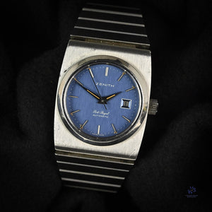 Zenith - Port Royal Model Ref: 01.0600.485 - Automatic Calendar - Ladies 27mm - Blue Dial - c.1970s - Vintage Watch Specialist