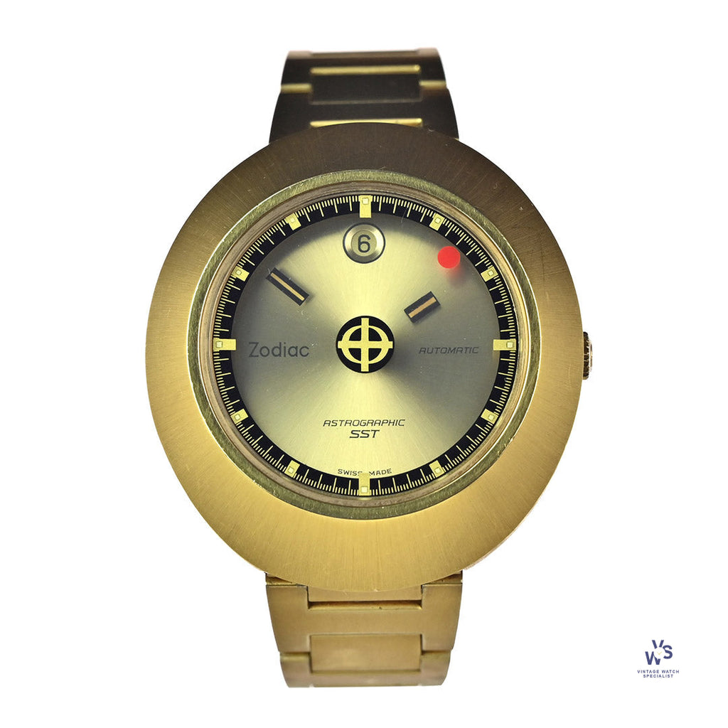 Zodiac - Automatic - Astrographic SST Mystery Dial - GP - Original Zodiac Bracelet - Box No Papers - c.1969 - Vintage Watch Specialist