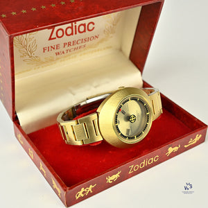 Zodiac - Automatic - Astrographic SST Mystery Dial - GP - Original Zodiac Bracelet - Box No Papers - c.1969 - Vintage Watch Specialist