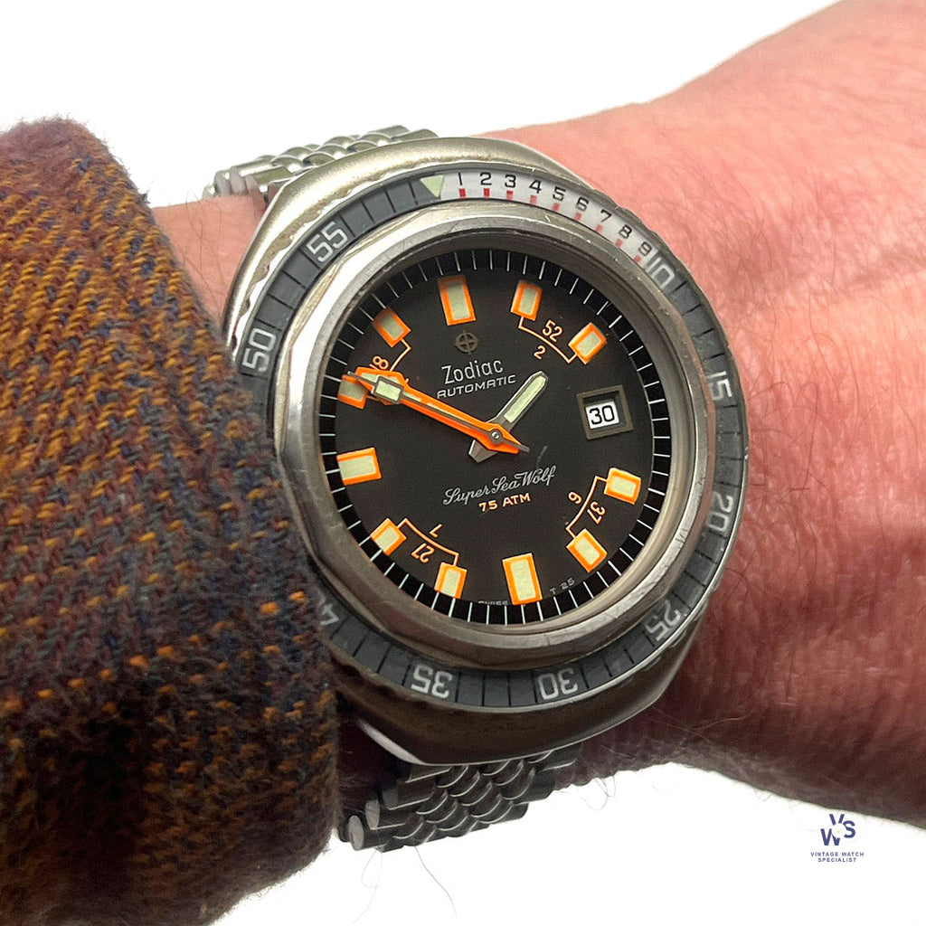 Zodiac Automatic Super Sea Wolf - Model Ref: 1342 - 736 - c.1970 - Vintage Watch Specialist
