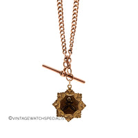 Gold Chronograph Pocketwatch Centre-Seconds with Solid Gold Chain Pendant