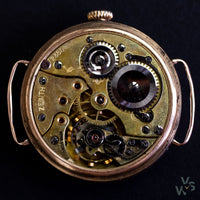 1900s Zenith 9k Rose Gold Trench Watch - 32mm case enamel white dial - Vintage Watch Specialist