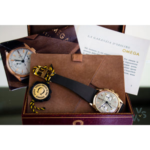 1959 Omega 2872-11 Chronograph 18k rose gold - Calibre 320 - Vintage Watch Specialist