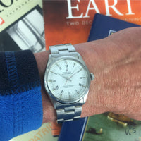 1972 - Rolex Oyster Perpetual - Reference 1003 - with White Roman Dial and Zephyr Bezel - Vintage Watch Specialist